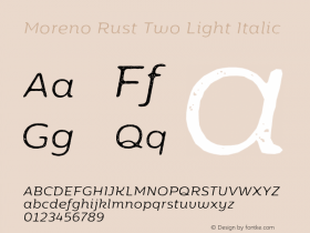 MorenoRustTwo-LightItalic Version 1.000图片样张