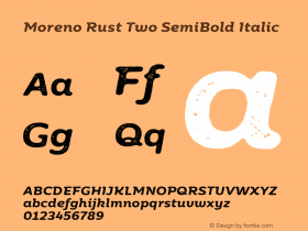MorenoRustTwo-SemiBoldItalic Version 1.000图片样张