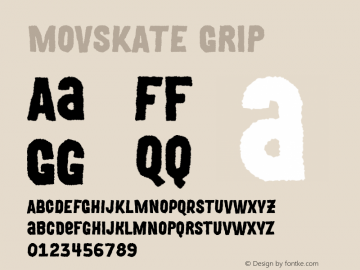 MOVSKATE-Grip Version 1.001;PS 001.001;hotconv 1.0.88;makeotf.lib2.5.64775图片样张