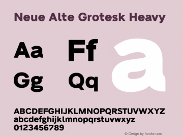 NeueAlteGrotesk-Heavy Version 1.002;PS 001.002;hotconv 1.0.88;makeotf.lib2.5.64775图片样张