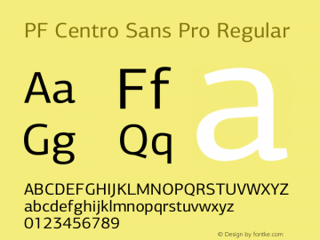 PF Centro Sans Pro Version 1.000 2006 initial release; Fonts for Free; vk.com/fontsforfree图片样张