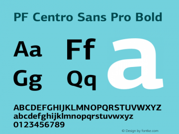 PF Centro Sans Pro Bold Version 1.000 2006 initial release; Fonts for Free; vk.com/fontsforfree图片样张