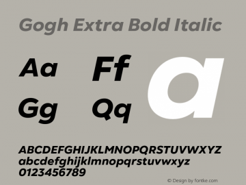 Gogh Extra Bold Italic Version 1.002;FEAKit 1.0图片样张