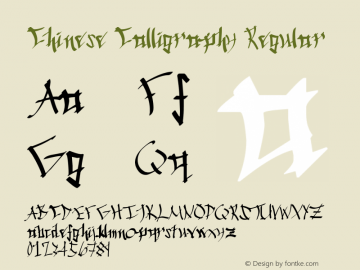 Chinese Calligraphy Regular Version 1.00 June 9, 2006, initial release Font Sample
