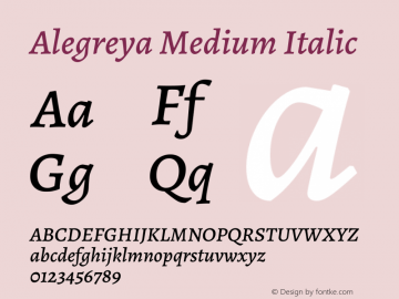 Alegreya Medium Italic Version 2.009图片样张