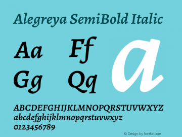 Alegreya SemiBold Italic Version 2.009图片样张