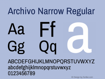 Archivo Narrow Regular Version 3.001图片样张