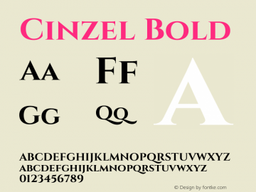 Cinzel Bold Version 2.000图片样张