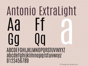 Antonio ExtraLight Version 1.002图片样张