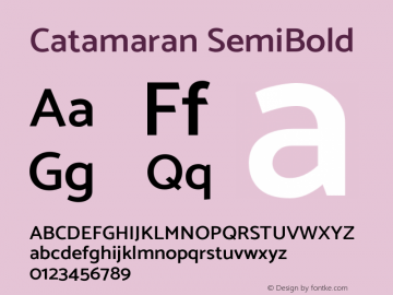 Catamaran SemiBold Version 2.000图片样张