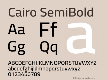 Cairo SemiBold Version 3.117图片样张