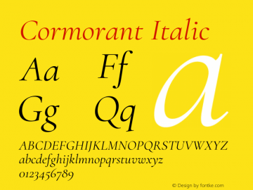 Cormorant Italic Version 4.000图片样张