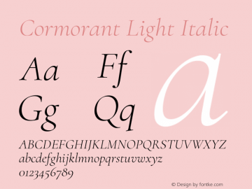 Cormorant Light Italic Version 4.000图片样张