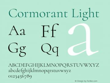 Cormorant Light Version 4.000图片样张