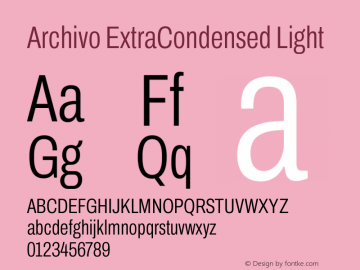 Archivo ExtraCondensed Light Version 2.001图片样张