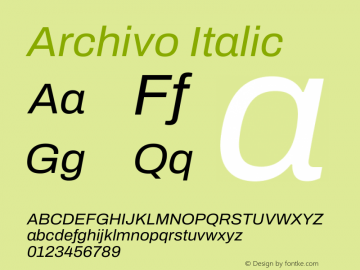Archivo Italic Version 2.001图片样张