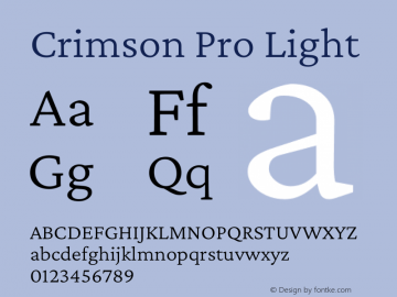 Crimson Pro Light Version 1.003图片样张