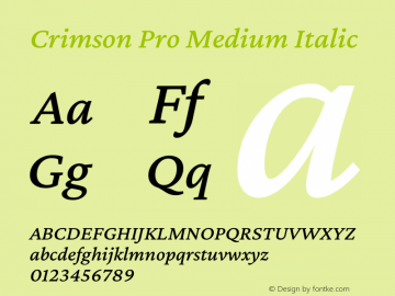 Crimson Pro Medium Italic Version 1.003图片样张