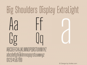 Big Shoulders Display ExtraLight Version 2.002图片样张