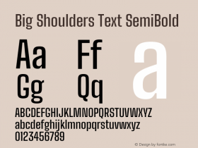 Big Shoulders Text SemiBold Version 2.002图片样张