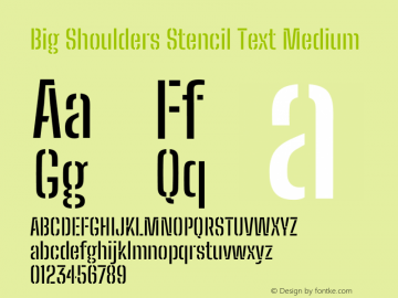 Big Shoulders Stencil Text Medium Version 2.001图片样张