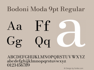 Bodoni Moda 9pt Regular Version 2.004图片样张