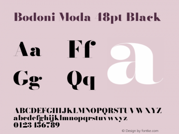 Bodoni Moda 48pt Black Version 2.004图片样张