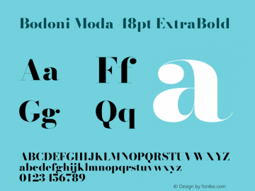 Bodoni Moda 48pt ExtraBold Version 2.004图片样张