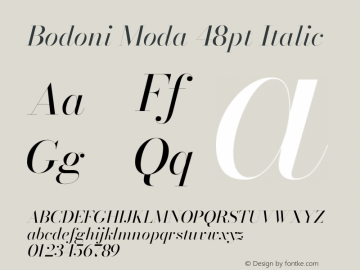 Bodoni Moda 48pt Italic Version 2.004图片样张
