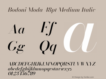 Bodoni Moda 48pt Medium Italic Version 2.004图片样张