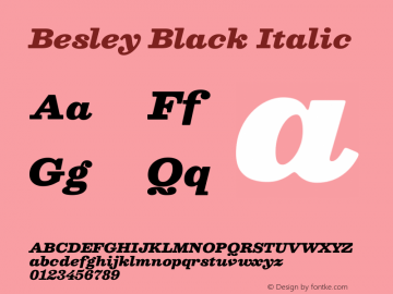 Besley Black Italic Version 2.001图片样张