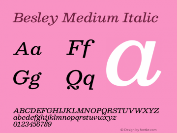 Besley Medium Italic Version 2.001图片样张