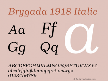 Brygada 1918 Italic Version 3.006图片样张