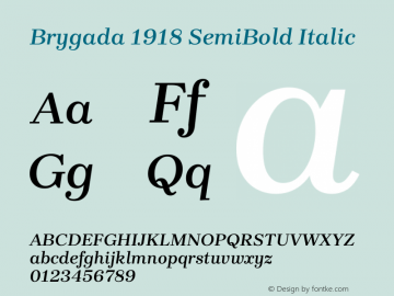 Brygada 1918 SemiBold Italic Version 3.006图片样张