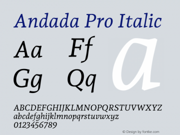 Andada Pro Italic Version 3.003图片样张