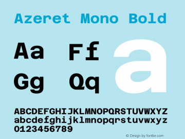 Azeret Mono Bold Version 1.002图片样张