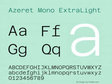 Azeret Mono ExtraLight Version 1.002图片样张