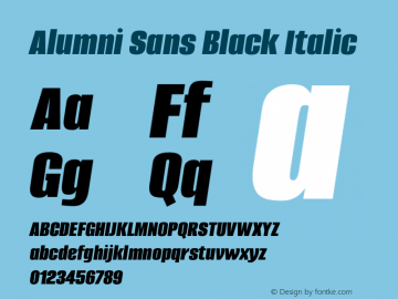 Alumni Sans Black Italic Version 1.016图片样张