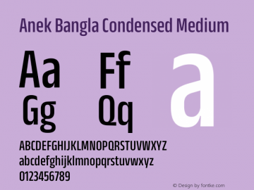 Anek Bangla Condensed Medium Version 1.003图片样张