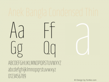 Anek Bangla Condensed Thin Version 1.003图片样张