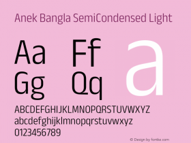 Anek Bangla SemiCondensed Light Version 1.003图片样张