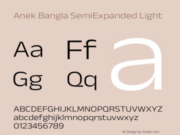 Anek Bangla SemiExpanded Light Version 1.003图片样张