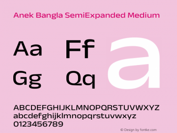 Anek Bangla SemiExpanded Medium Version 1.003图片样张