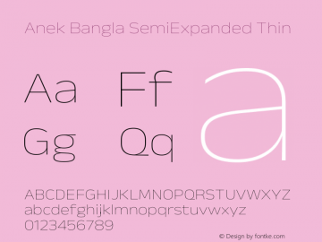 Anek Bangla SemiExpanded Thin Version 1.003图片样张
