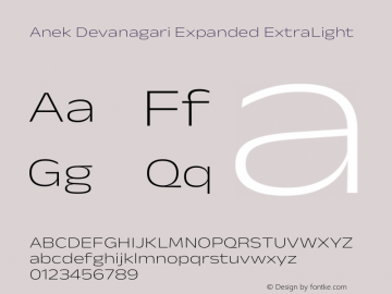 Anek Devanagari Expanded ExtraLight Version 1.003图片样张