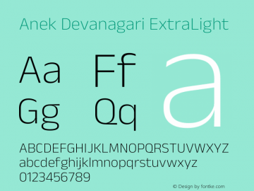 Anek Devanagari ExtraLight Version 1.003图片样张