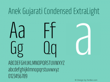 Anek Gujarati Condensed ExtraLight Version 1.003图片样张
