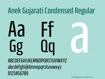 Anek Gujarati Condensed Regular Version 1.003图片样张