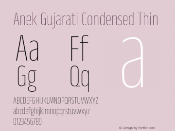 Anek Gujarati Condensed Thin Version 1.003图片样张