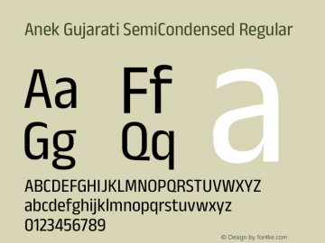 Anek Gujarati SemiCondensed Regular Version 1.003图片样张